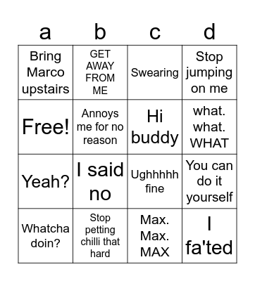 Family bingo Card