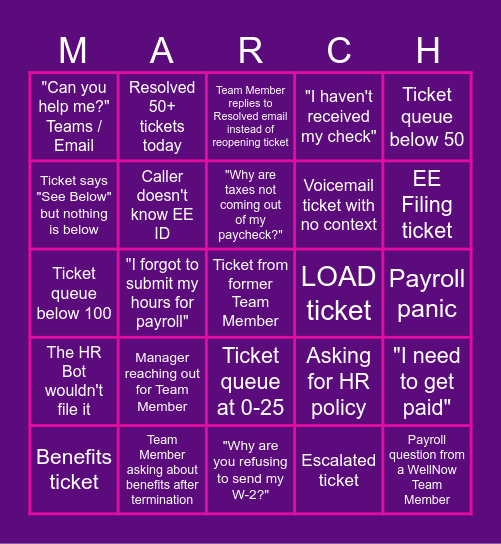 March Madness - TMC Edition Bingo Card