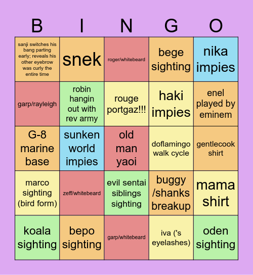 5 yr horizon OPLA bingo Card