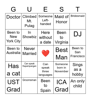 CITY BINGO Card