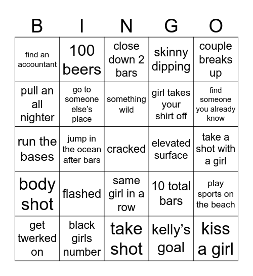 ft laud Bingo Card