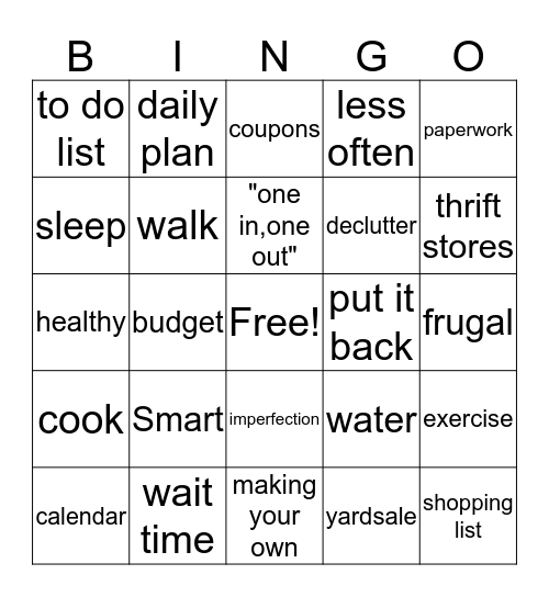 Lisa's BINGO  Bingo Card