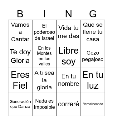 Bingo Musical! Bingo Card