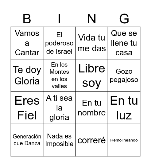 Bingo Musical! Bingo Card