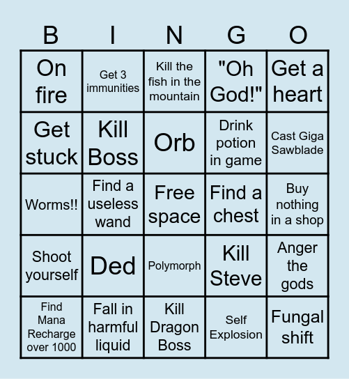 Noita Bingo Card