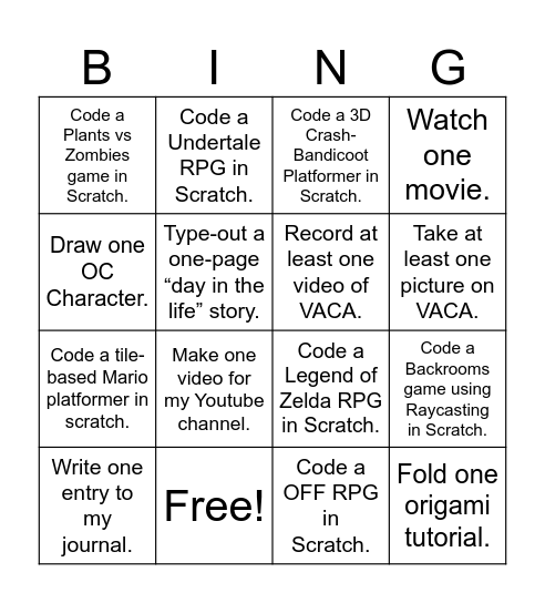 SPRING BREAK CHEEVOS Bingo Card
