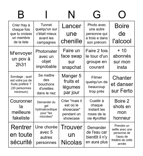 Bingo Hay Bingo Card