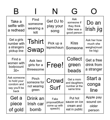 St Patrick Bingo Card