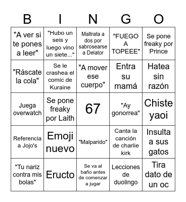 Bingo de Alan Bingo Card