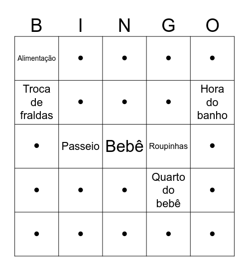 Chá de Fraldas do Ethan Kaleo Bingo Card