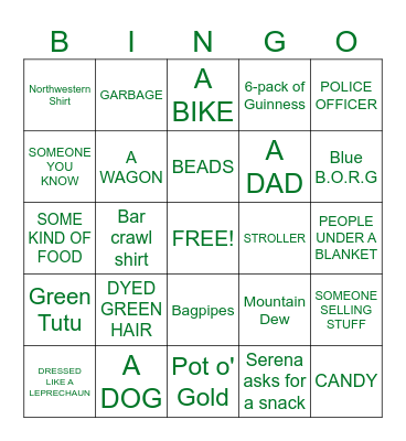 Happy St Patrick's Day! Bingo Card