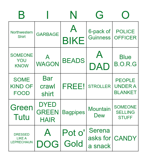 Happy St Patrick's Day! Bingo Card