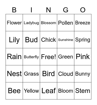 SPRING CLEANING Bingo Card