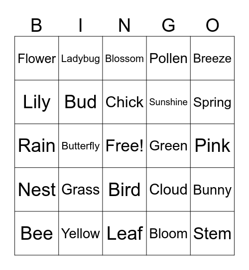 SPRING CLEANING Bingo Card