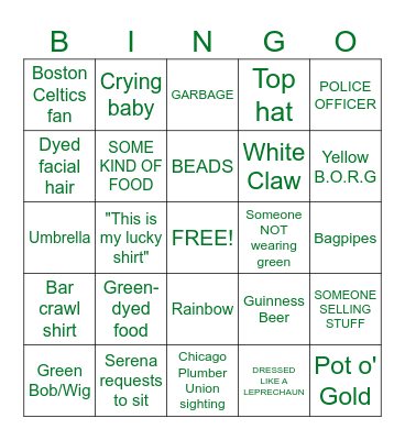 Happy St Patrick's Day! Bingo Card