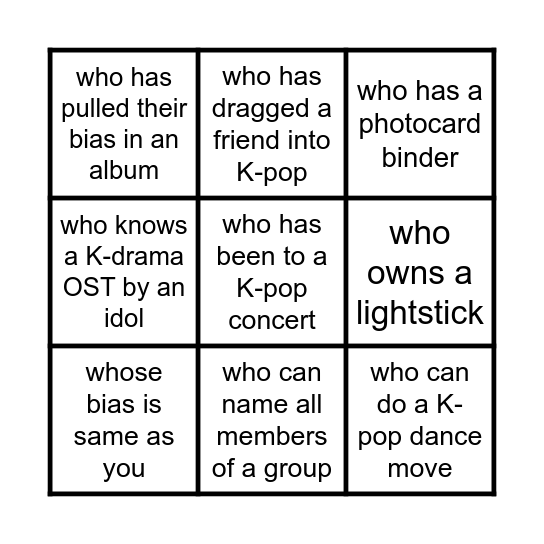 Find someone... Bingo Card