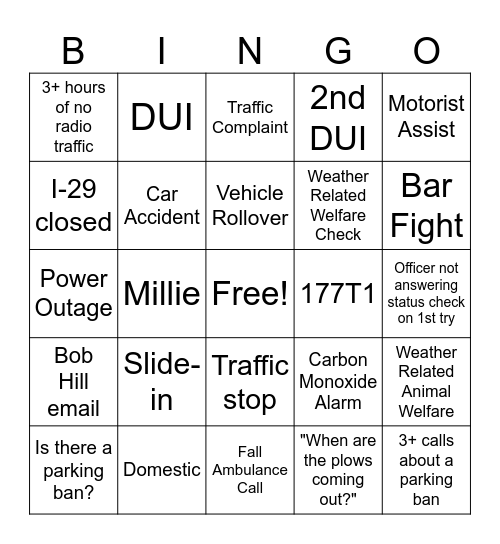 Snow Storm Bingo! Bingo Card