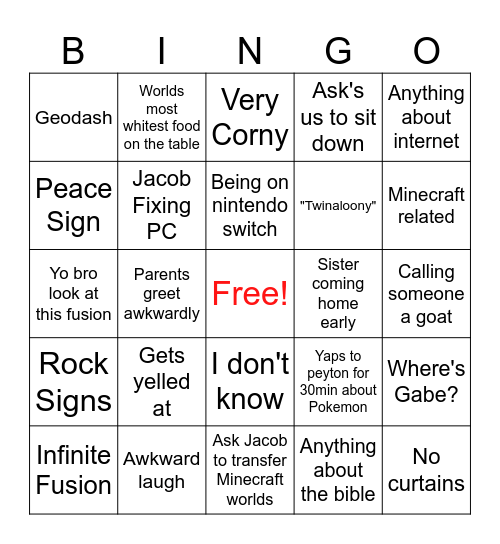 ParkerPP Bingo Card