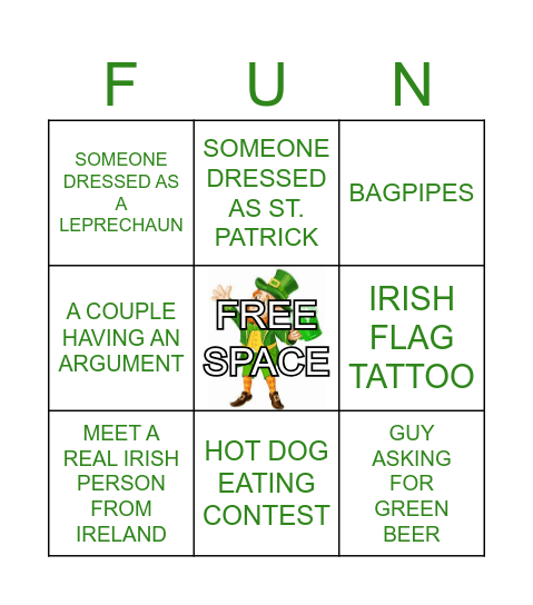 ST. PATRICK'S SECRET BINGO Card