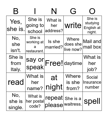 Reading Eleni in Canada Bingo Card