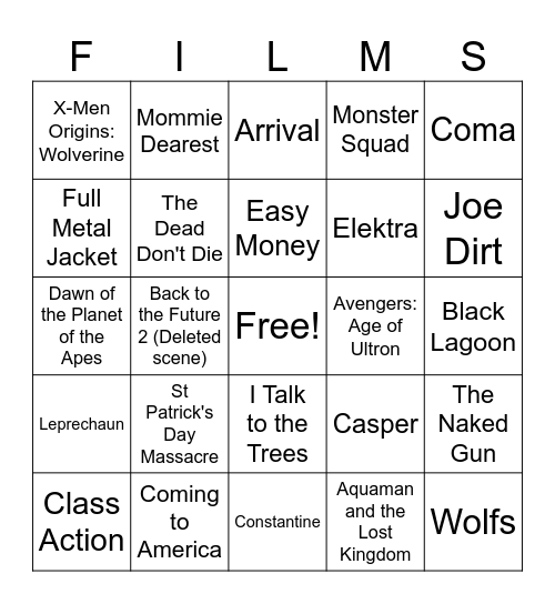 Movies_03142026 Bingo Card