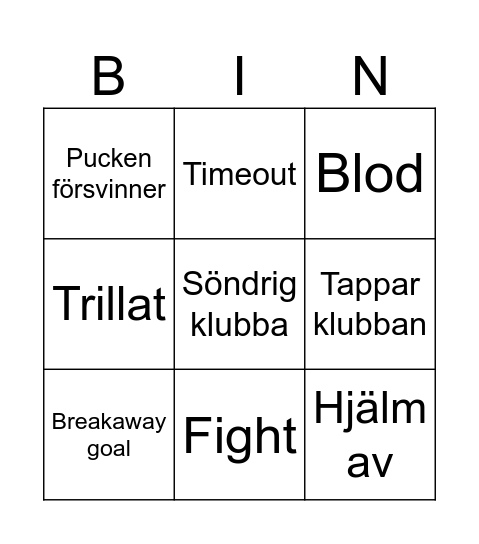 Lördag Bingo Card