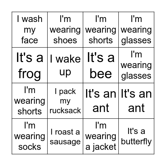 Unit 5 Bingo Card