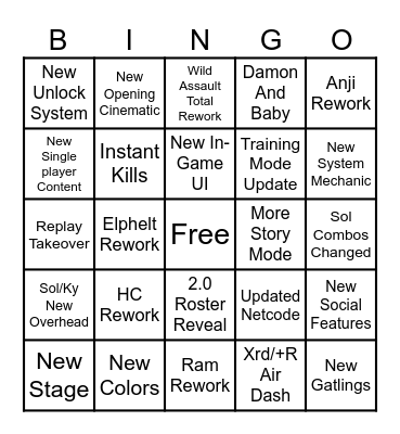 Strive 2.0 Bingo Card