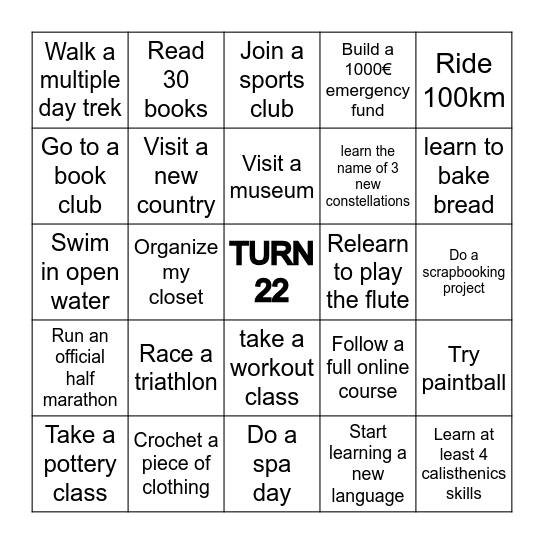 2026 Side Quest Bingo Card