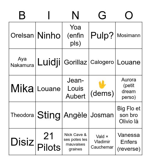 Le Q - Paléo 2025 Bingo Card