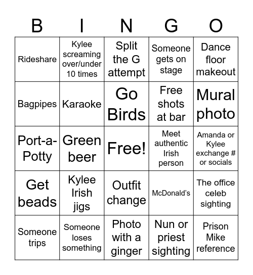 Scranton WHAT Bingo Card