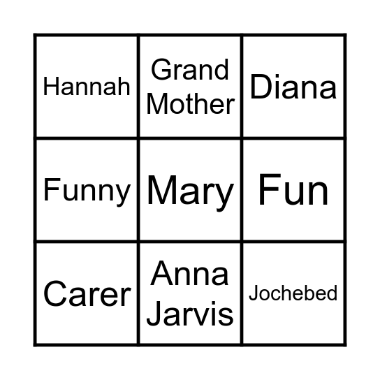 St Isan's Mothering Sunday 2026 Bingo Card