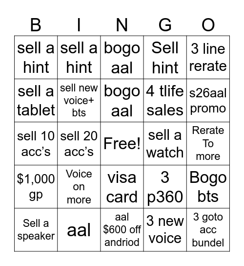 He wanna hang with a _____________ Bingo Card