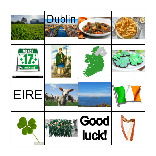 St. Patrick's Day Bingo Card