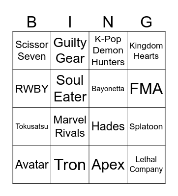 Goldnova '26 Cosplay Bingo (Abou) Bingo Card