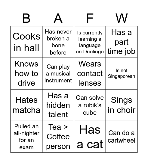 CSA Bring a Friend Week Bingo Card