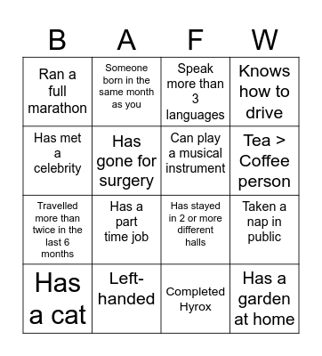CSA Bring a Friend Week Bingo Card
