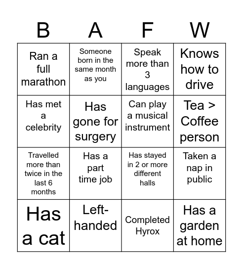 CSA Bring a Friend Week Bingo Card