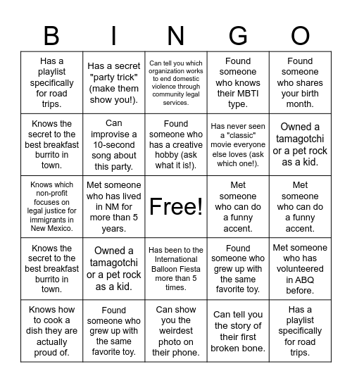 Simpatica fiesta bingo Card