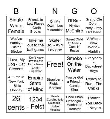 Little Liv Bingo Card