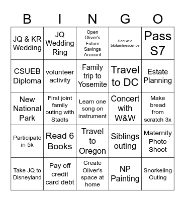 2026 Bingo Card