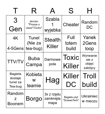Ultimate DBD Bingo Card