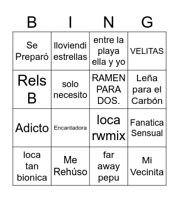 cumple palo Bingo Card