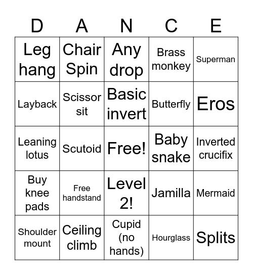 Pole Goals 2026 Bingo Card