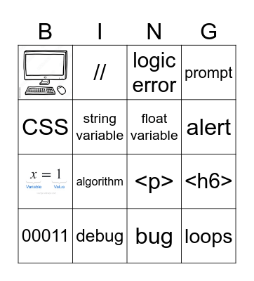 Programming Bingo Card