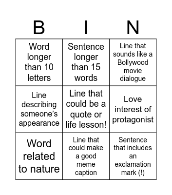 Hello Bingo Card