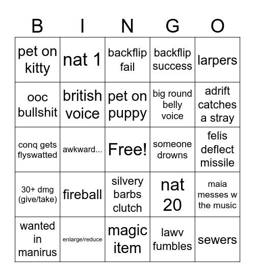 session 7 Bingo Card