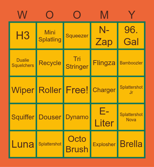 Salmon run Random Rotation Bingo Card