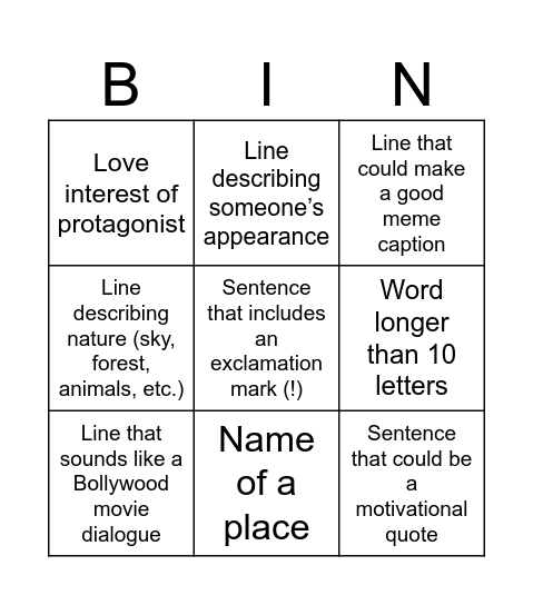 Bingo Card