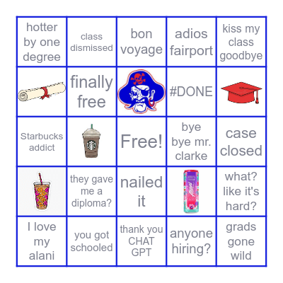 Graduation Bingo Card